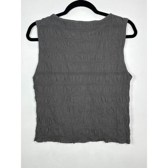 Madewell NWT Women’s Soft Charcoal Sachi Smocked Tank Top size Large - Picture 7 of 7